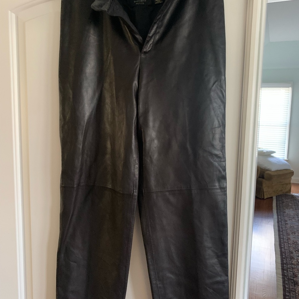 NWOT Dana Buckman Women’s Black Leather Pants buttery soft divine feel